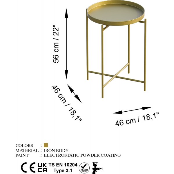 Table basse Vela Ø46 cm - Or Table basse Vela Ø46 cm - Or