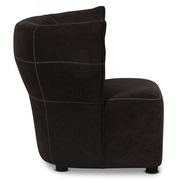 Mullsjö fåtölj i mörkbrunt tyg + Fläckborttagare för möbler Mullsjö fåtölj i mörkbrunt tyg + Fläckborttagare för möbler