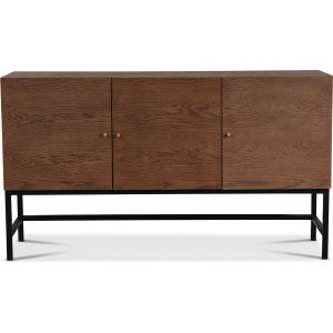 Carl sideboard i brunbetsad ek med 3 dörrar + Möbeltassar Carl sideboard i brunbetsad ek med 3 dörrar + Möbeltassar