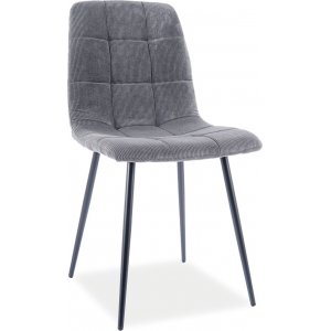 Chaise de salle  manger Mila - Velours ctel gris