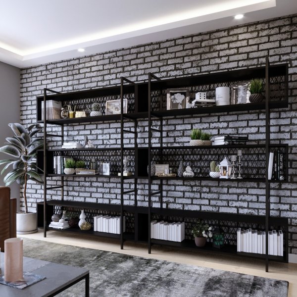 Bibliothèque Araf 280 cm - Noir Bibliothèque Araf 280 cm - Noir