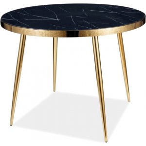 Calvin eettafel 100 cm - Zwart/goud