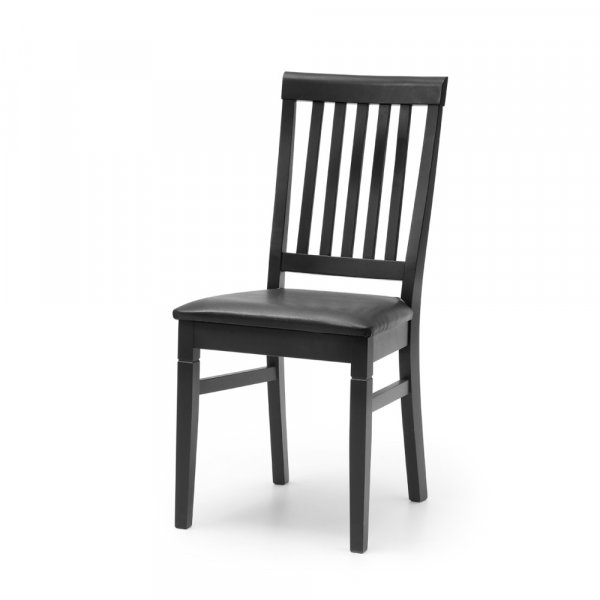 Alva stol med svart pu-sits - Svart/pu