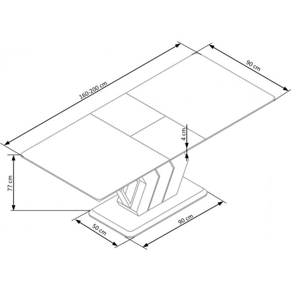 Table à manger Vincenzo 160-200 x 90 cm - Marbre blanc/noir/or Table à manger Vincenzo 160-200 x 90 cm - Marbre blanc/noir/or
