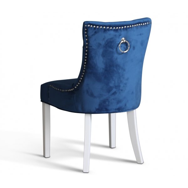 Dalsland matgrupp: Runt bord i Ek / Vit med 4 st Bla Tuva stolar + 4.00 x Stolsdyna