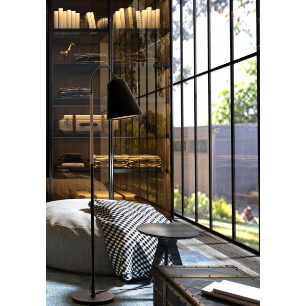 Ljusdal golvlampa - Svart/valnt