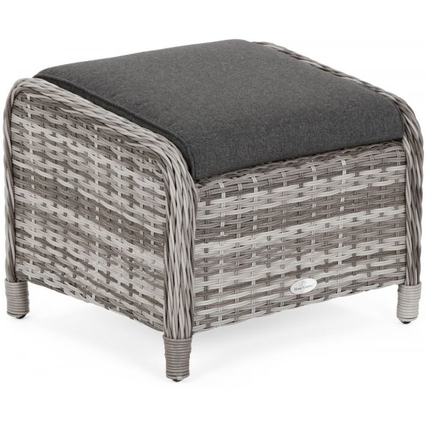 St�llbar f�t�lj Sofia med fotpall & bord - Gr�/gr� melerad