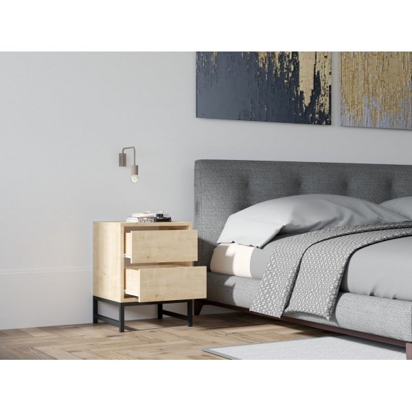 Neddy nachtkastje - Saffier/zwart