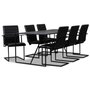 Lazio matgrupp 195 cm bord med 6 st Lazio stolar - Svart