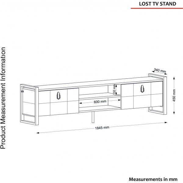 Lost TV-bänk - Valnöt/svart Lost TV-bänk - Valnöt/svart