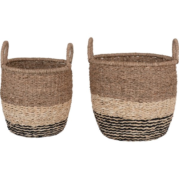 Ensemble de paniers Lima, 2 pièces Naturel/Marron/Noir Ensemble de paniers Lima, 2 pièces Naturel/Marron/Noir