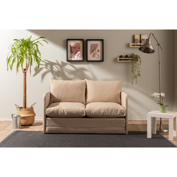 Saga 2-sits bäddsoffa - Beige Saga 2-sits bäddsoffa - Beige