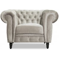 Ashford chesterfield fåtölj - Ljus sammet Ashford chesterfield fåtölj - Ljus sammet