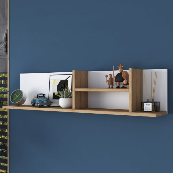 tagre murale Andreas - Blanc/noyer