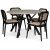 Ankara matgrupp; runt matbord + 4 st svarta Siknäs stolar