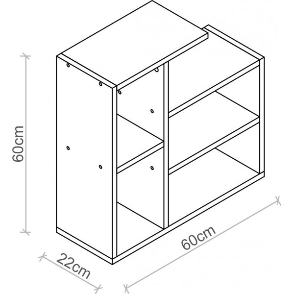 Sally sidobord 60 x 22 cm - Antracit/ek