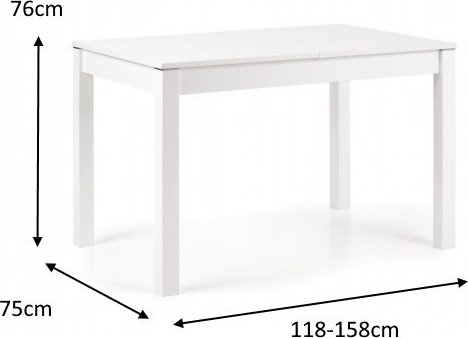 Table à manger Adélé 118-158 cm - Blanc/chêne Table à manger Adélé 118-158 cm - Blanc/chêne