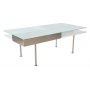 Frank soffbord 130 x 65 cm - Vit / Metall