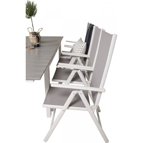 Levels utematgrupp med 8 st Break stolar - Grå/Vit Levels utematgrupp med 8 st Break stolar - Grå/Vit