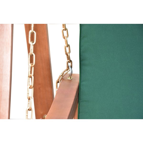 Fällbar hammock i trä med grönt tak Fällbar hammock i trä med grönt tak