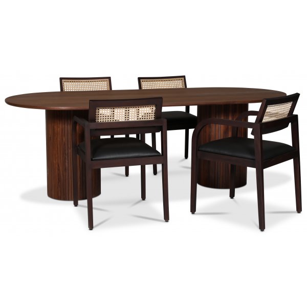 Sikns karmstol - Brun/svart PU