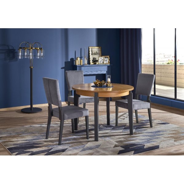 Daly runt förlängningsbart matbord 100-200 cm - Oljad ek/grafit Daly runt förlängningsbart matbord 100-200 cm - Oljad ek/grafit