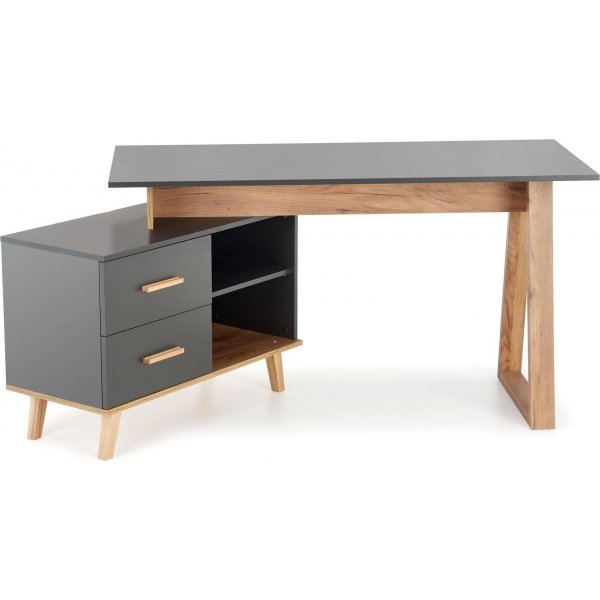 Bureau Sergio 134-210 x 60-90 cm - Anthracite/chêne wotan Bureau Sergio 134-210 x 60-90 cm - Anthracite/chêne wotan