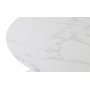Art runt matbord 110 cm - Marmorerat glas / Svart