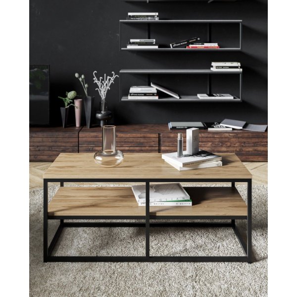 Fortuna soffbord 110,4 x 52 cm - Valnöt/svart Fortuna soffbord 110,4 x 52 cm - Valnöt/svart