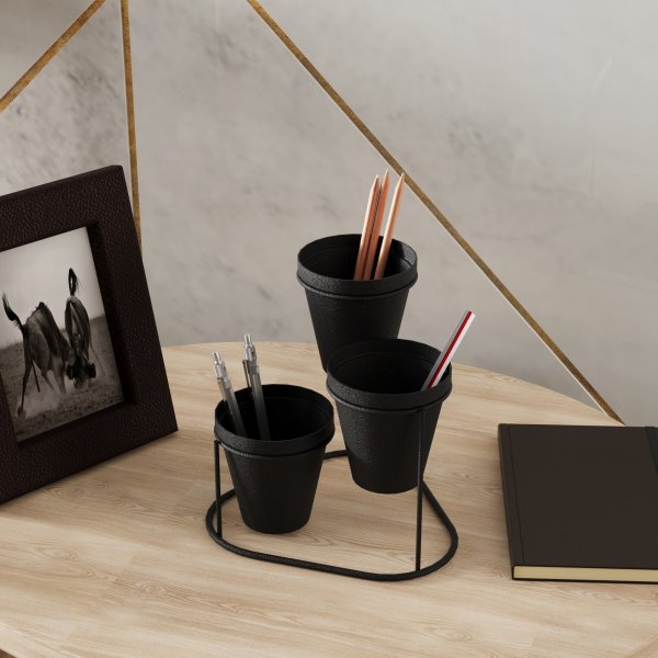 Plato 14 pots - Noir