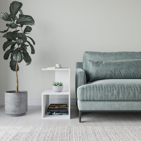 Larmon bijzettafel 59,6 x 35,6 cm - Wit