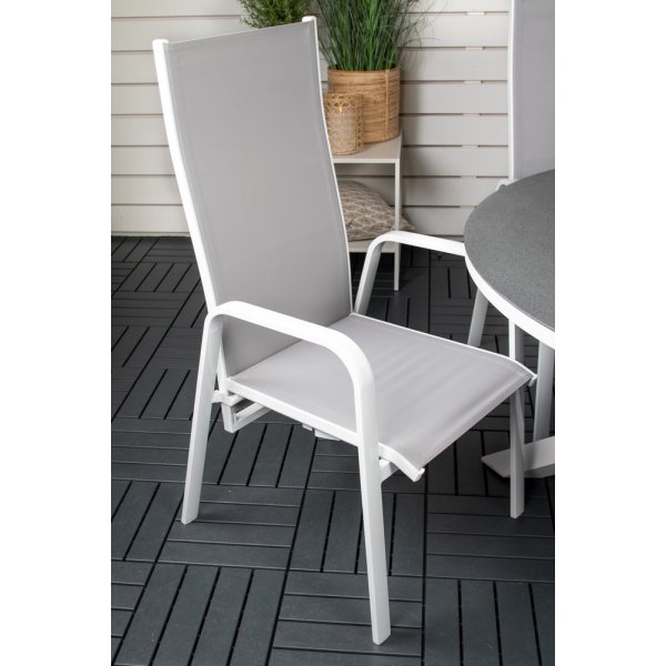 Copacabana utematgrupp med 6 st Copacabana stolar - Grå/Vit Copacabana utematgrupp med 6 st Copacabana stolar - Grå/Vit