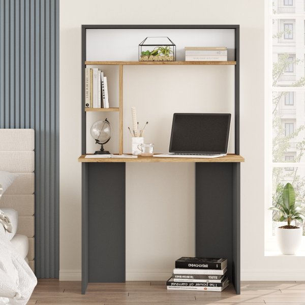 Bureau Bernt 148,6 x 90 cm - Pin/anthracite Bureau Bernt 148,6 x 90 cm - Pin/anthracite