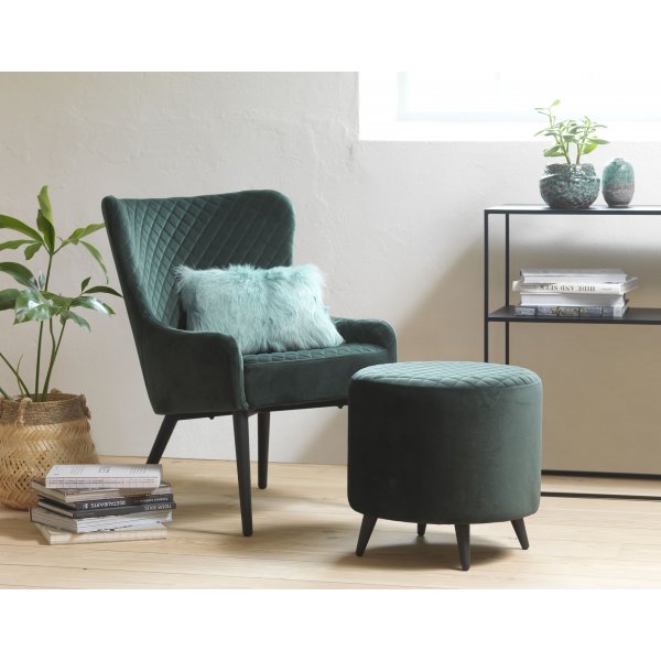 Fauteuil Baldor Lounge en velours vert