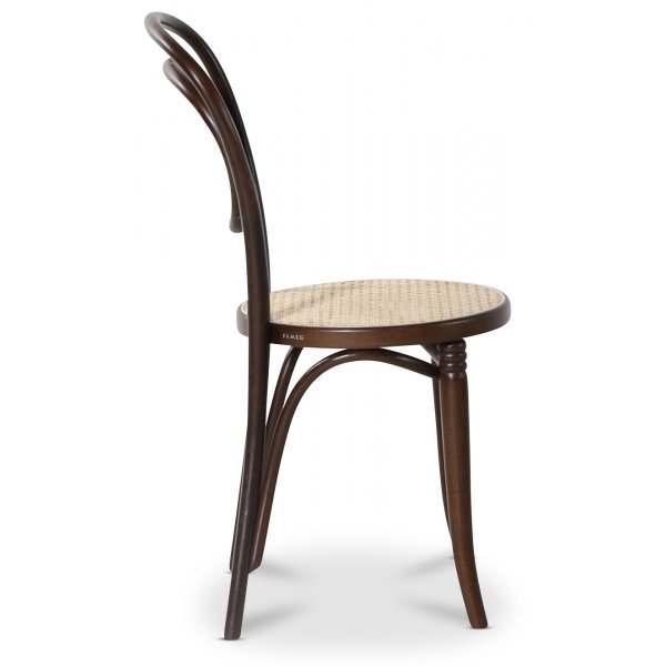 Chaise de salle  manger No 10 avec assise et dossier en rotin - Noyer