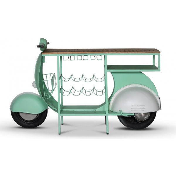 Klassisk Vespa bardisk 183 x 51 cm - Vit/grön Klassisk Vespa bardisk 183 x 51 cm - Vit/grön
