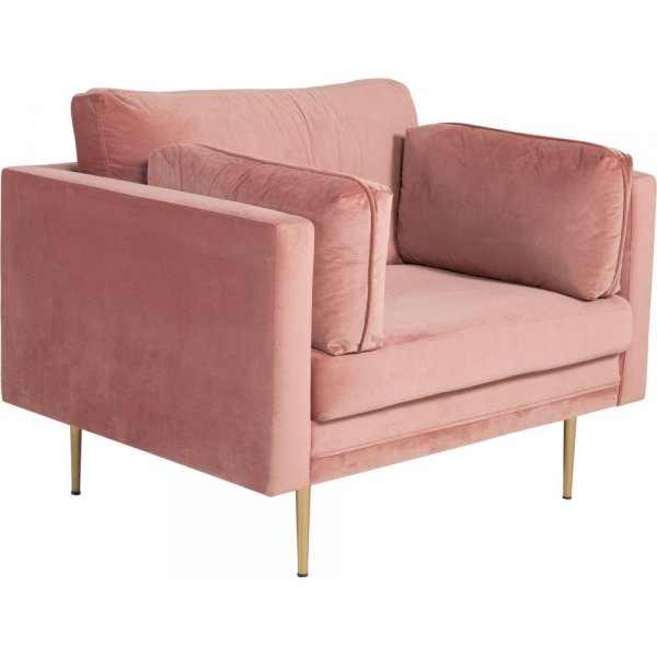Fauteuil Savanna - Rose (velours)/laiton