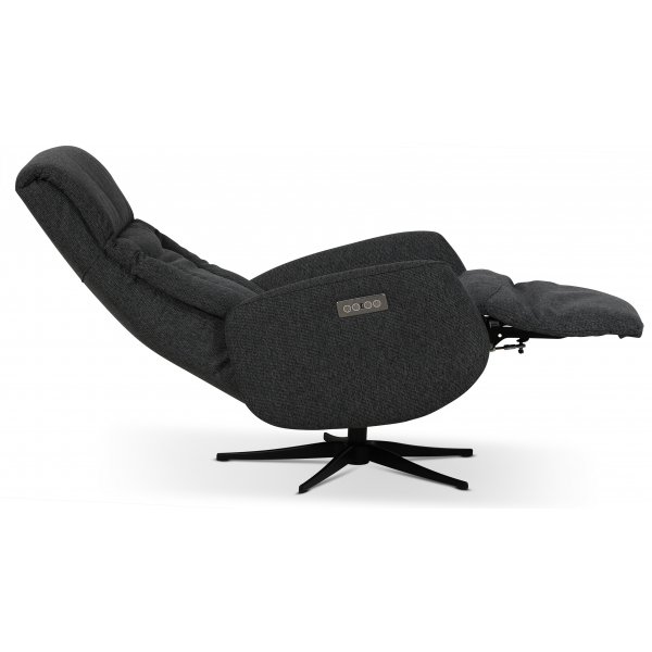Marb�ck lyx reclinerf�t�lj (2 el-motorer) inbyggt fotst�d - M�rkgr�tt tyg
