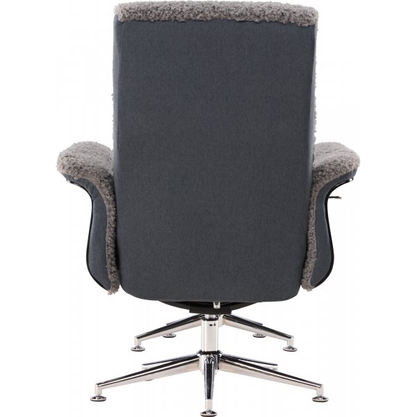 Relaxfauteuil met voetenbank - Grijs - Hagn + Vlekverwijderaar voor meubels