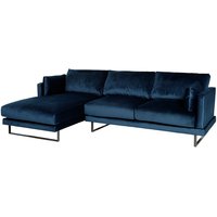 Florance soffa med divan till vänster - Mörkblå sammet Florance soffa med divan till vänster - Mörkblå sammet