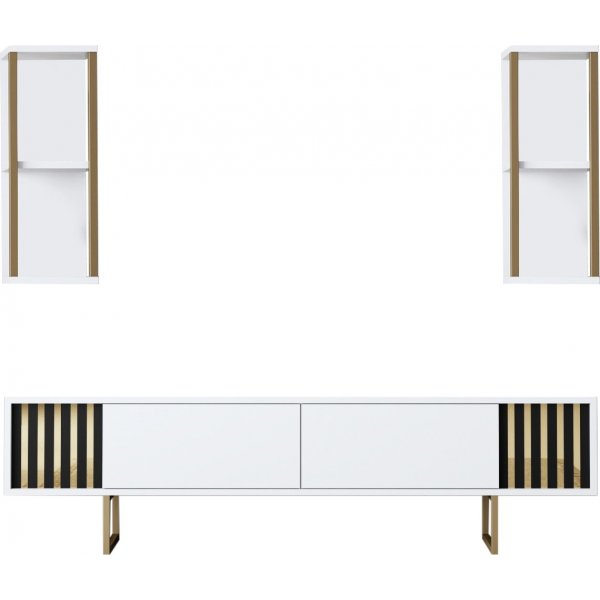 Erki TV-bnk - Vit/svart