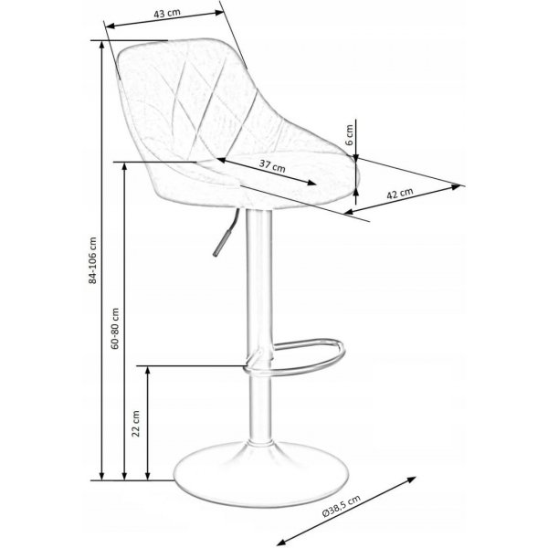 Barstol med grön klädsel & svart fot Barstol med grön klädsel & svart fot