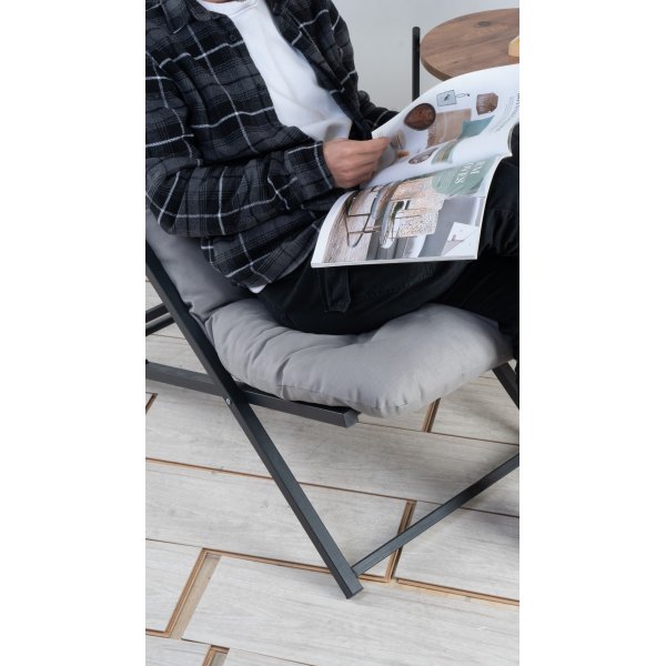 Long solstol - Svart/grå Long solstol - Svart/grå