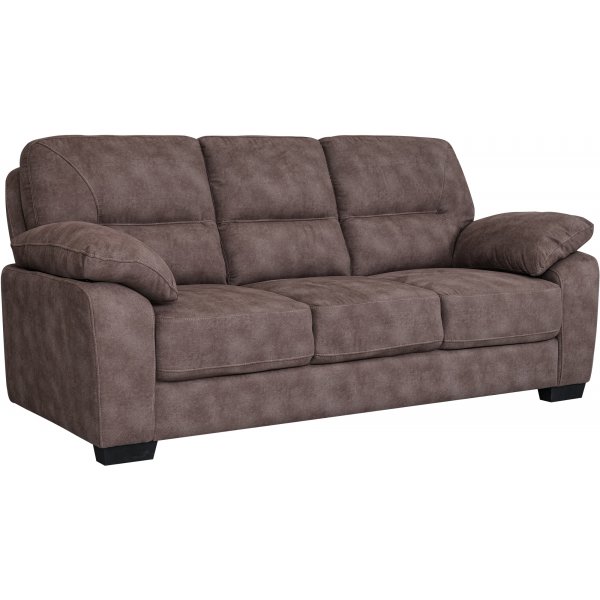 Albert 3-sits soffa i brunt microfiber tyg