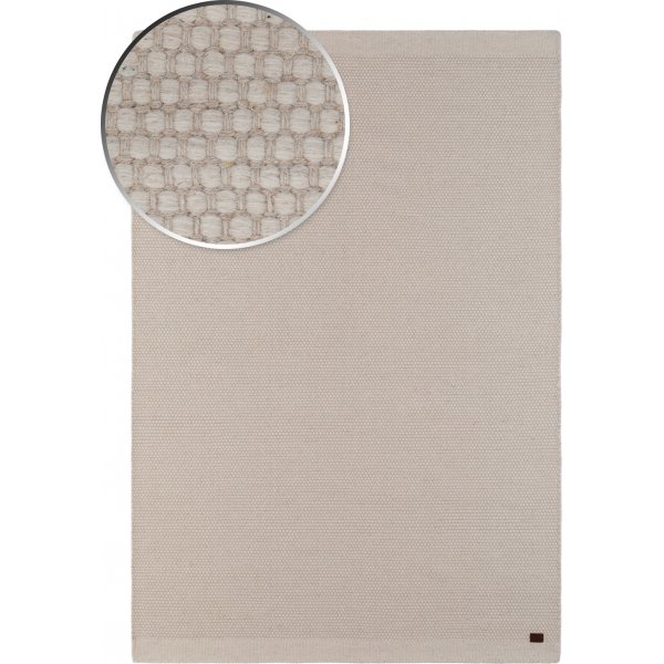 Tapis tuft en laine tiss main Blanc
