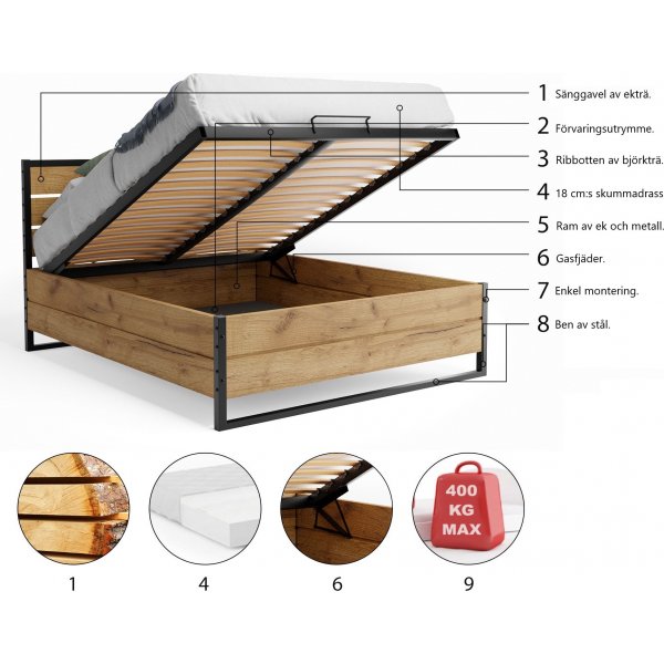 Loft s�ng med f�rvaring - Valfri storlek