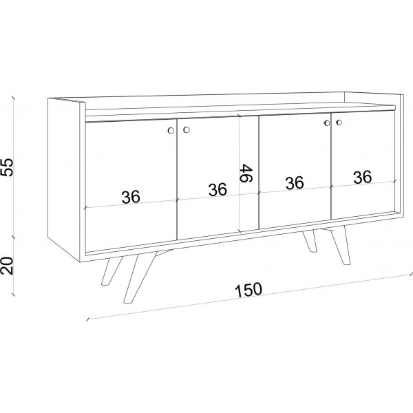 Buffet Pilar - Anthracite/chne