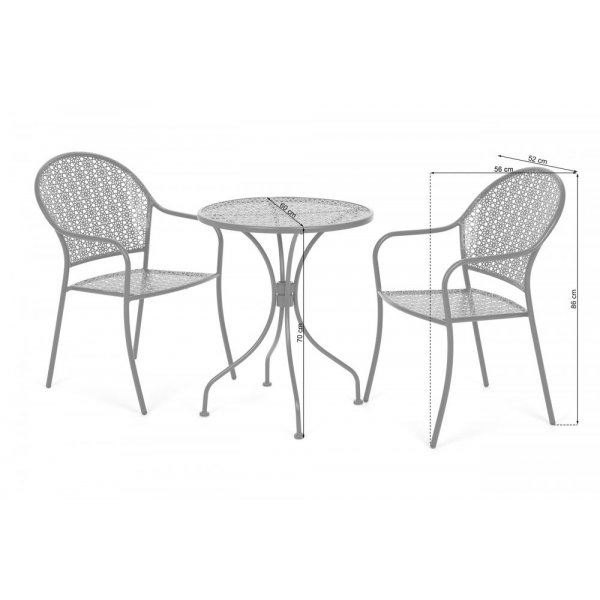 Cafégrupp Maja bord med 2st stolar - Grå Cafégrupp Maja bord med 2st stolar - Grå