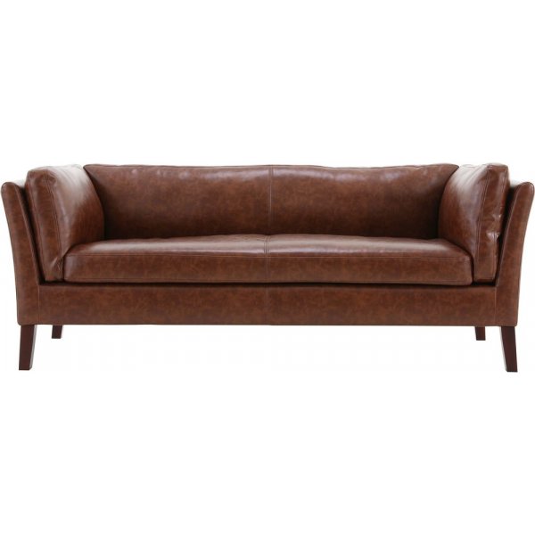 Soffa 3-sits brun vintage PU 198 cm - Heritage Soffa 3-sits brun vintage PU 198 cm - Heritage