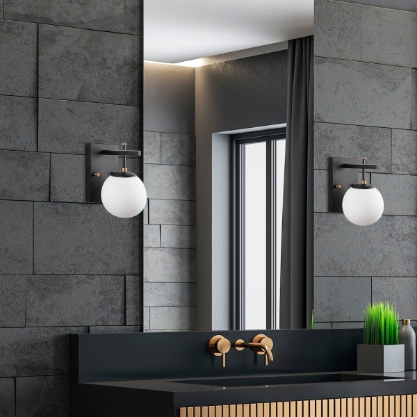 Zahar wandlamp 13113 - Zwart/wit